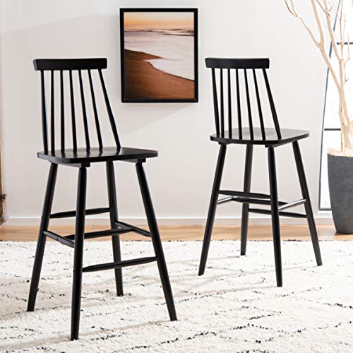 Safavieh Home Collection Beaufort - Taburete de bar negro de 30 pulgadas (juego de 2)