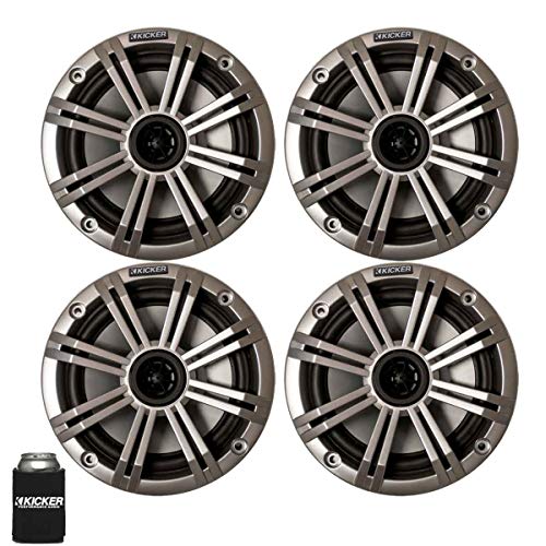 KICKER 6.5  Silver Marine Speakers (Qty 4) 2 Pairs of OEM Replacement Speakers