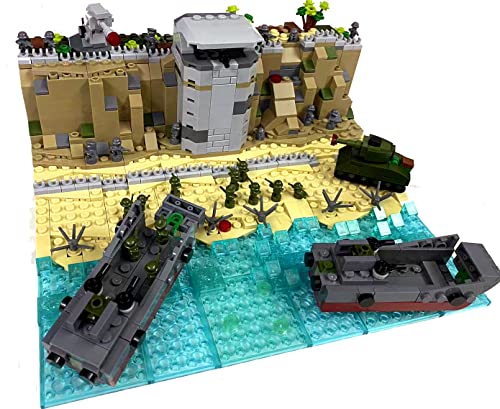 Nano Soldiers Omaha Beach WW2 Bausteine Diorama inkl. 24 Nano Soldaten, 723 Klemmbausteine – Bild 3