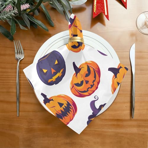 Servilletas de Tela Halloween Calabaza Multicolor x6 miniatura 3