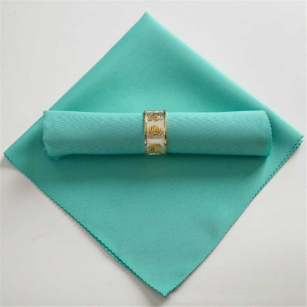 Servilletas decorativas, servilletas de tela, 10 servilletas de poliéster suave y algodón, servilletas de mesa lavables for fiestas, hogar (48 x 48 cm/10 unidades, turquesa) ( Color : Champagne , Size
