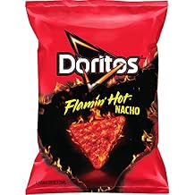 DORITOS FLAMIN HOT Nacho Flavored Tortilla Chips, 1.75 ounce Pack of 64