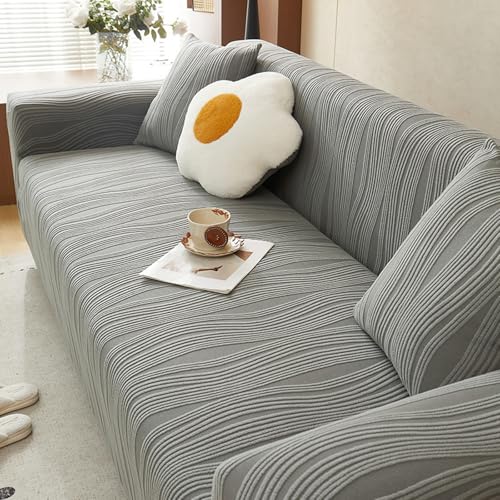 カウチカバー、洗えるソファスリップカバーブランケット、ニットカウチカバーオールインワンカバーのユニバーサルキャットスクラッチ抵抗性シートパッド、セクショナルカウチカバーソファプロテクターカバー gray 45×45cm cushion cover [wit