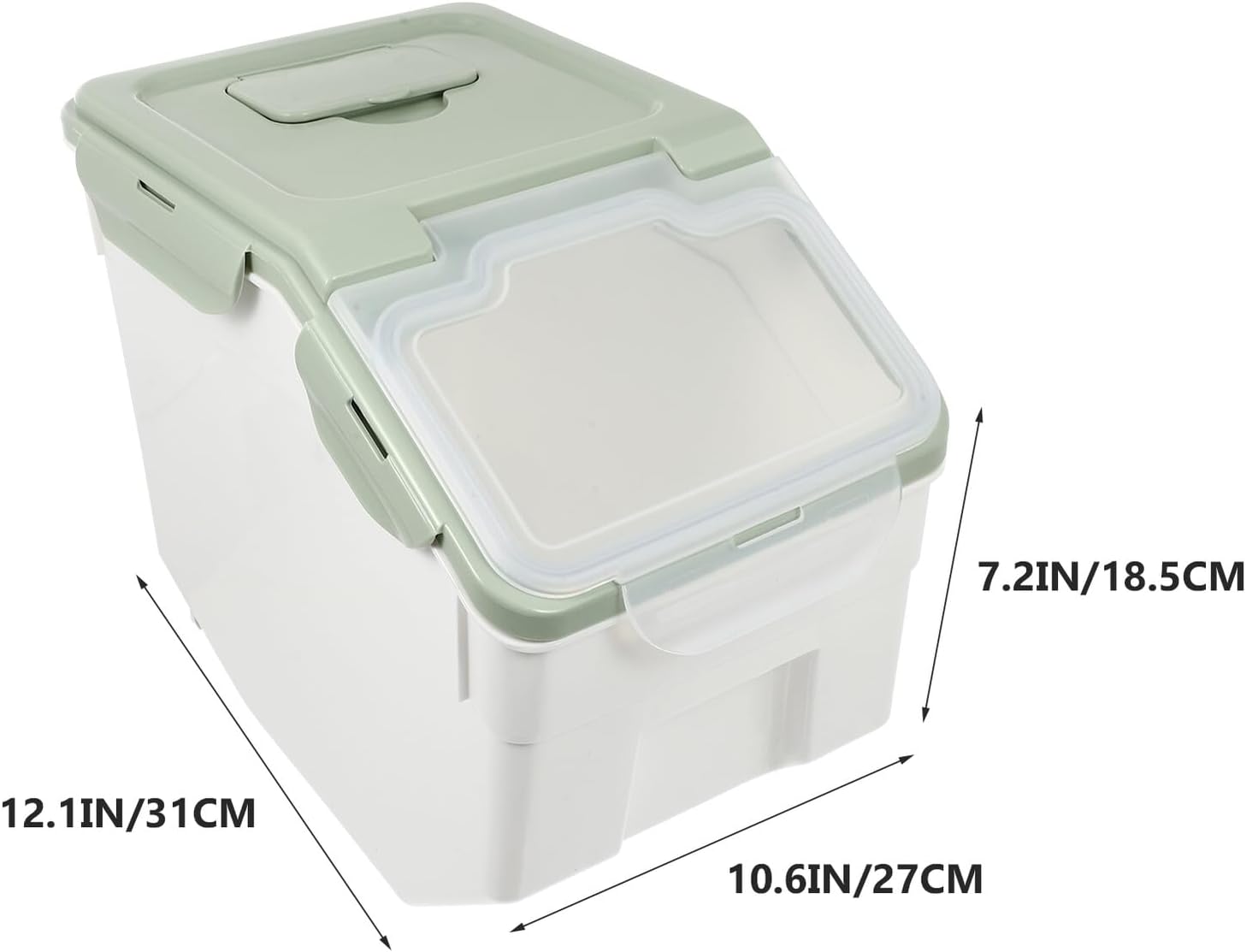 GALPADA Pet Food Storage Bin and Cat Food Bucket with Moisture Protection Green Small Capacity for Household Use