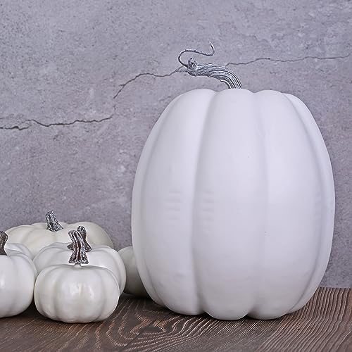 Cymax Confezione da 12 zucche artificiali, dimensioni assortite, zucche finte di grandi dimensioni, in finta schiuma, decorazione per autunno, autunno, Halloween, Ringraziamento, decorazione da