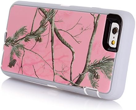 iPhone 6s Plus Case,Vodico iPhone 6 Plus Heavy Duty Defender High Impact Resistant Dustproof Tough Armor Hybrid Camo Protective Hard Case with Built-in Screen Protector&Belt Clip Holster -Pink Tree