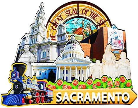 USA Sacramento Wooden Magnet 3D Fridge Magnets Travel Collectible Souvenirs Gifts Decorations Handmade Crafts -2 image 5
