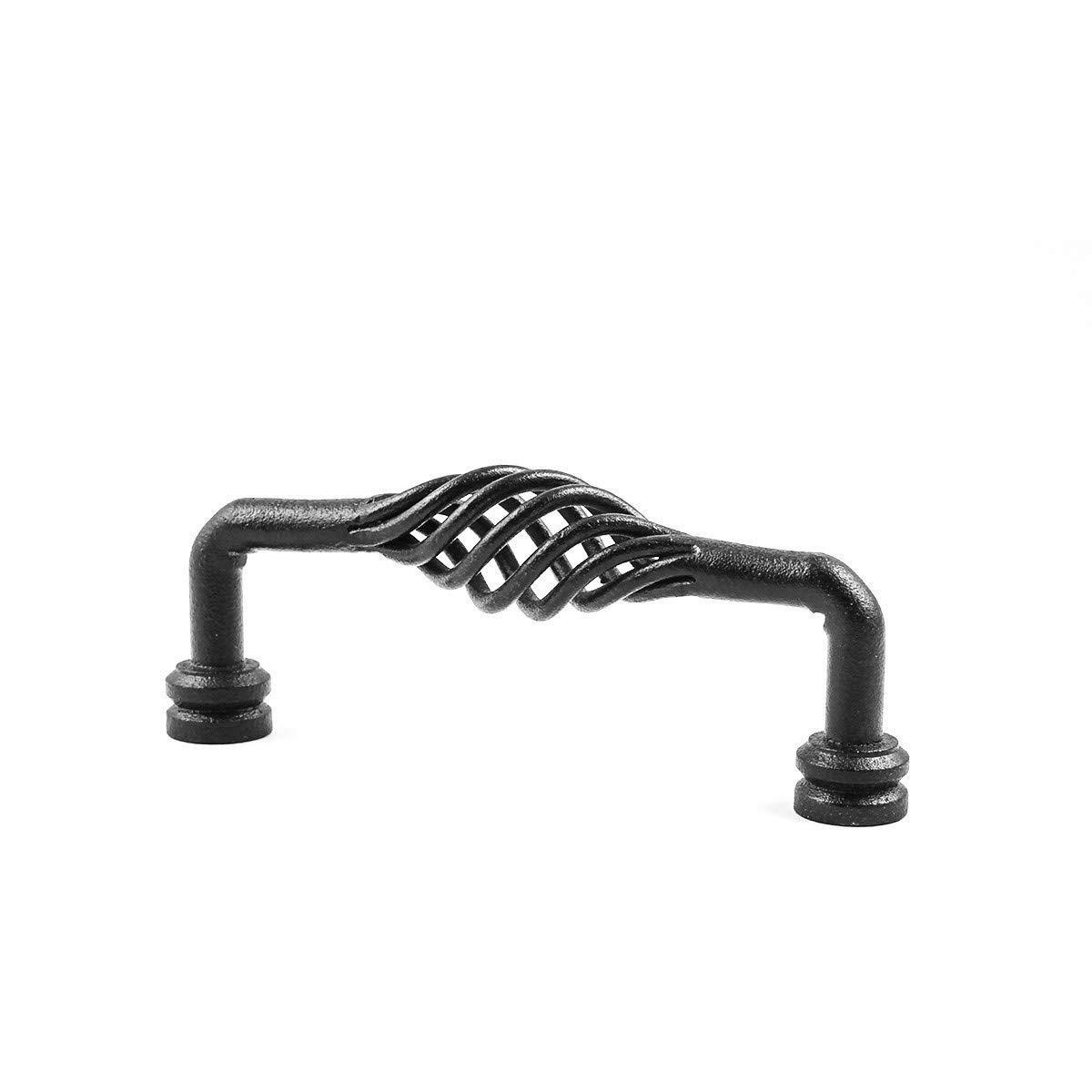 Renovator's Supply Birdcage Cabinet Pull – 5.75" Wrought Iron, Black, Set Of 6 Drawer Handles