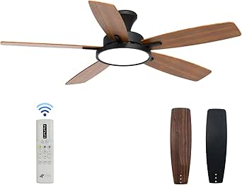 ZMISHIBO Ventilateur De Plafond Avec Lumière LED 132 Cm, Moteur DC