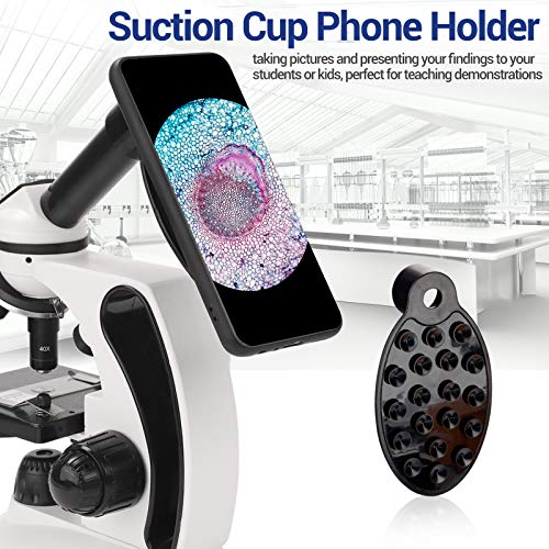 BNISE Mikroskop, 40X-2000X Mikroskop für Studenten und Labor, Ganzmetall-Labormikroskop mit optischen Glaslinsen… – Bild 4