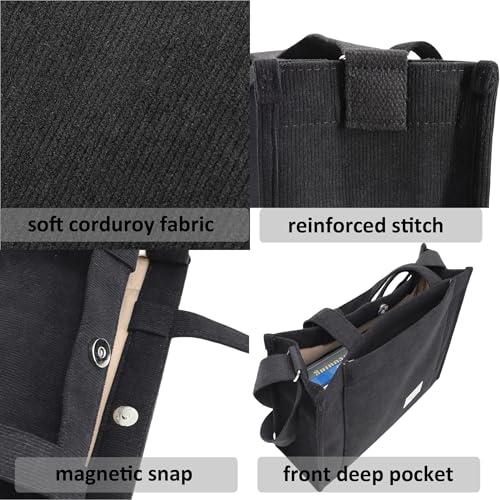 UERRUAM Corduroy Tote Bag for Women Work Crossbody Purse for Everyday,College,Travel,Lightweight Handbag Adjustable Strap4