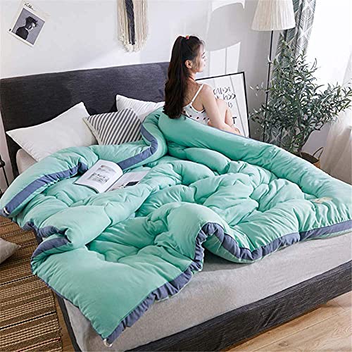 TAOZUYING Piumino in cotone invernale, caldo piumone a doppio strato con bordo tridimensionale in cotone lavato con acqua, imbottitura calda – semplice trapunta autunnale e invernale