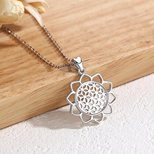 Pendentif pour femmes 925 anti-allergie Fleur de Vie - 2