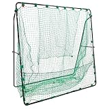 KaRaDaStyle 野球 ネット 200×200cm バッティング 練習用 バッティングネット 硬式 軟式 ソフトボール 折りたたみ 屋外 室内 ピッチングネット 簡単設置 大型 練習器具 自宅 庭 ガレージ 2×2M ポリエステル (グリーン)