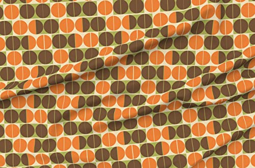 Spoonflower Fabric - Retro Geometric Midcentury Modern Earthy Colors Orange