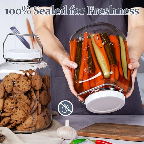 Image of 1.5 Gallon /5700 ML Glass Jar with Lid, Wide Mouth, Large Mason Jar, 2 Pack