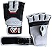 RDX Cow Hide Leather MMA Grappling Gloves UFC Cage Fighting Sparring Glove Training T3, X-Large, White
