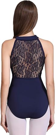 Womens Halter Neck Spandex Ballet Dance Leotard
