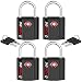 Black 4 Pack TSA Approved Travel Luggage Locks