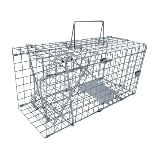 Humane Live Animal Trap for Squirrels, Chipmunks, Rats, Rabbits & Small Cats Heavy-Duty Steel Mesh Cage for Safe Catch & Release 17.3 x 7.9 x 8.3 (Large 1pack )