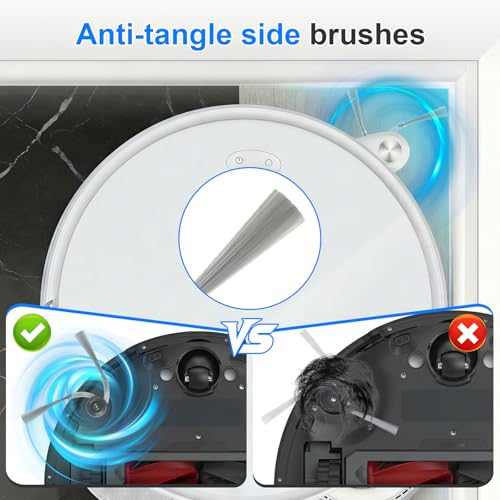 Image of 10R Replacement Parts Accessories for Roborock Saros 10R Saros 20 & for Qrevo CurvX & G20s Ultra Robot Vacuum, 2 Dual Zero-Tangling Main Brush, 6 Dust Bags, 6 Mop Pads, 4 HEPA Filters, 8 Side Brushes