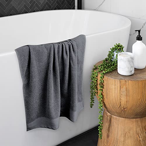 Tens Towels Luxe, 4 Pc Dark Grey Xl 30X60 Inches Popcorn Textured Bath Towels Extra Large, 100% Cotton, Absorbent And Quick Dry, Ultimate Luxury Towels For Bathroom #TOP4