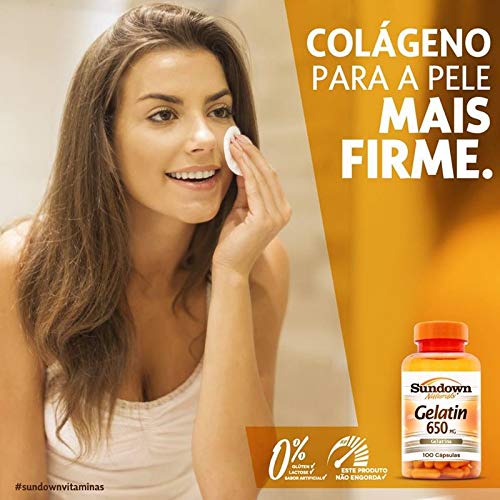 Gelatin 650mg Colágeno Hidrolisado Sundown 100 cápsulas