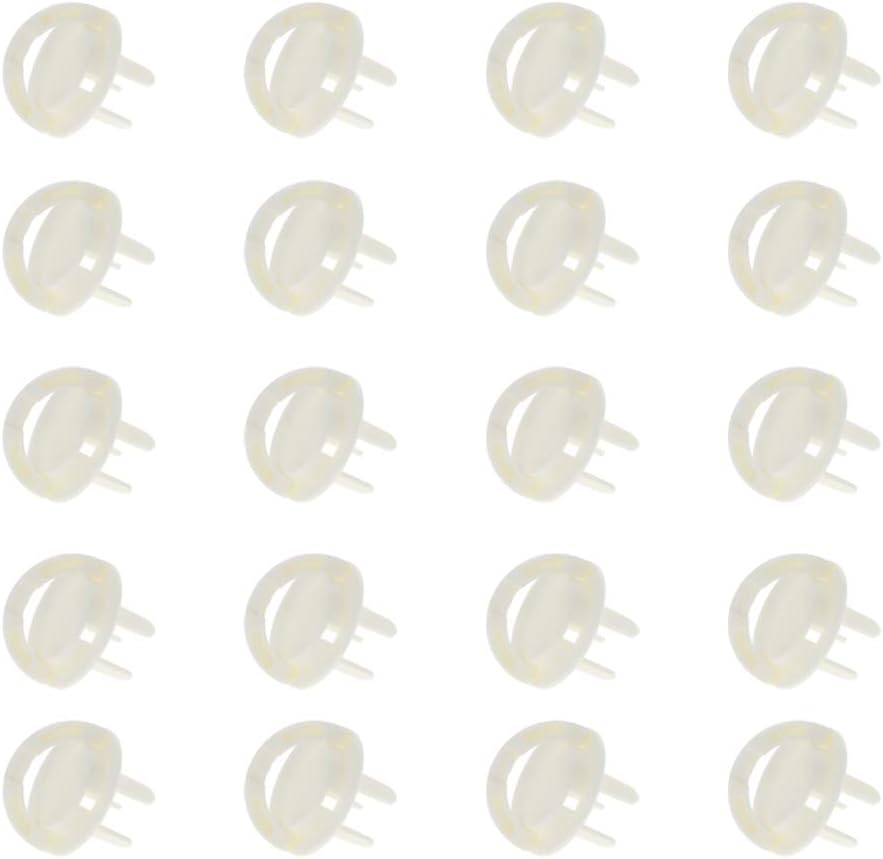 Heyiarbeit 50pcs Outlet Covers Child Proof Plug Cover Electrical Protector Safety Caps for Home Office Electrical Outlets Child Safety Socket Cover White 3 Feets
