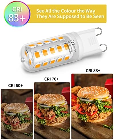 wowatt G9 LED Bulbs Dimmable Warm White 3000K, 10 Pack, 4W G9 LED Light Bulbs Equivalent to 40W G9 Halogen Bulbs, No Flicker LED G9 Bulbs ,400LM, CRI83, AC 220-240V