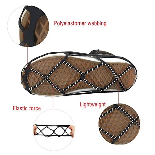 Ice Traction Spikes Strong Grip Snow Shoes Stainless Steel Springs Adjustable Size Slip Resistant Shoes for Outdoor Snow,Sports Protective Gear - Image 3