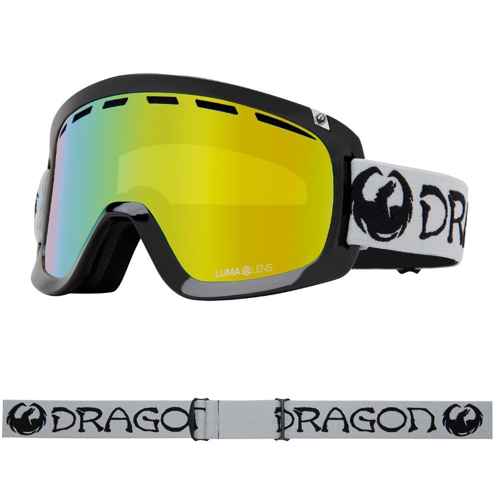 Dragon D1 OTG - Occhiali da neve unisex, colore: Grigio classico, oro ionizzato e rosa chiaro
