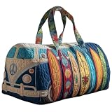 Hippie Bus Tasche - 3D-Drucken und Quilttechnik Reisetasche für Urlaub & Party - Hippie Bus Reisetasche Damen und Männer 45cm*22cm*22cm R39527 (NO.10-38)