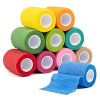Carehabi 10 Rollen Selbstklebender Verband, 7.5cm x 4.5m Haustier Bandages, Selbsthaftende Elastische Haftbandage für Handgelenk, Knöchel, Finger, Knie