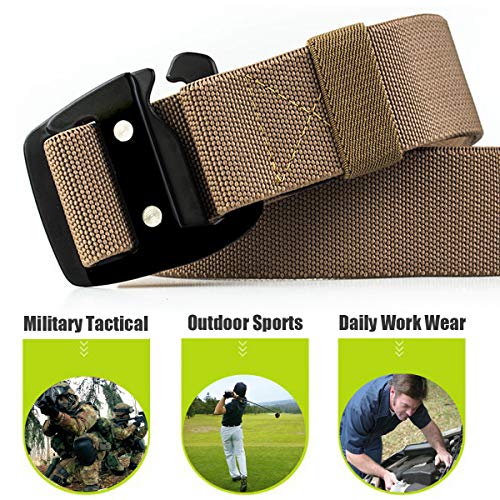 Wyuze Mens Tactical Belt Military Elastic Stretch Duty Riggers Belt Metal Buckle #TOP1