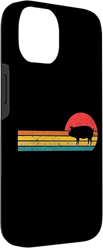 Vista 6 de iPhone 12 mini Retro Vintage Sunset Cute Show Pig Lover Case