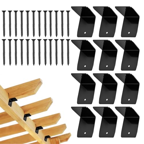 Rafter Clips | 12 unidades de soportes de techo de acero galvanizado para vigas de madera, para pérgola cochera, barandilla, balcón, fijación