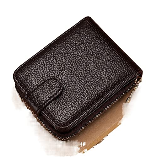 Men Credit Card Holder Purse Unisex Business Wallet Card Bag Organizer Women Money Bag Coin Bag (Brown)