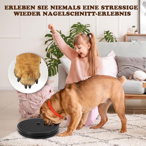 Ykall Krallenschleifer für Hunde – 360° Drehbares Kratzbrett mit Leckerlibox, Stressfreies Nagelfeilenbrett und Kratzpad zur Pfoten- & Krallenpflege, Kratzmatten (Schwarz)