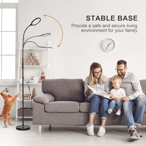 Image of OTREN Floor Lamp LED Dimmable Reading Lamp: 12 W Living Room Floor Lamp with Remote Control - Adjustable Gooseneck - Can be Used as Table Lamp - Floor Lamp for Bedroom Office