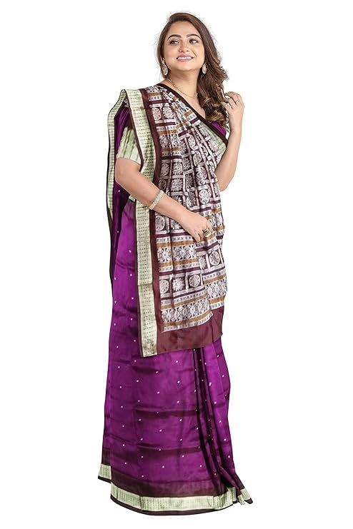 Image of Handmade Pure Bomkai Silk Saree Khandua Natural Silk Ikkat Saree For Women /Ethnic Wear /Traditonal Saree /Handloom Saree With Regular Fit Blouse Piece