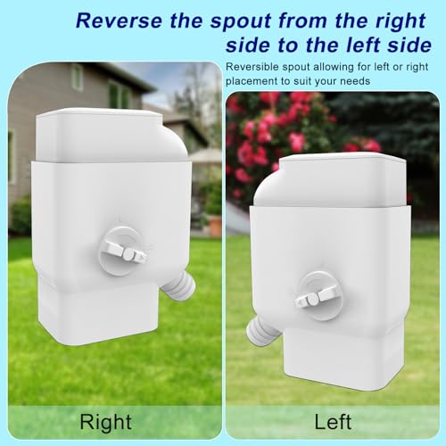 Prestantious Gutter Downspout Diverter with Built-in Filter Screen Fits for 2"x3" and 3"x4" Downspout, Rainwater Collection System with Adjustable Valve and 4ft. Hose, Diverts Large Water Flow, White by Prestantious - Image 8