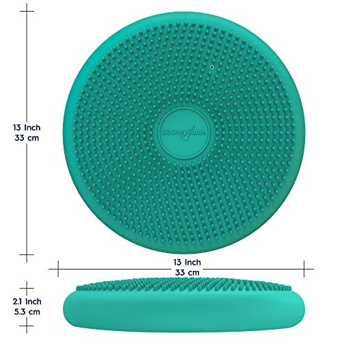 Image of Bouncyband - Wiggle Seat - Green, 13 inch D - Large Sensory Cushion for Kids Ages 6-18+ - Promotes Active Learning, Improves Student Productivity, Includes Easy-Inflation Pump
