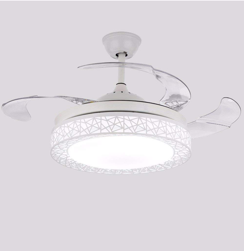 Éclairage extérieur ventilateur de plafond 42 pouces LED télécommande blanc moderne