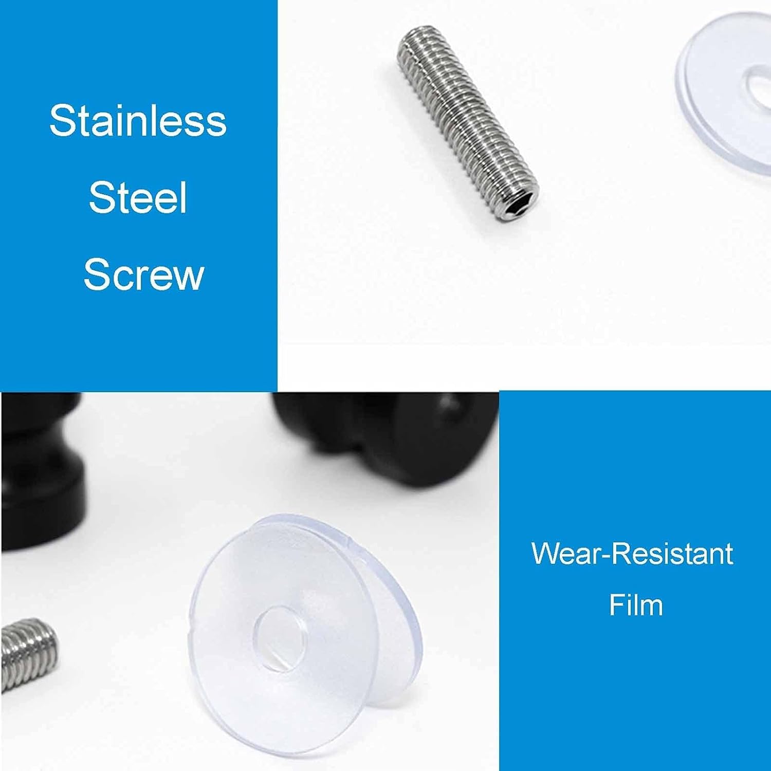 Shower Glass Door Knobs, Stainless Steel Door Handles for Bathroom Shower Enclosures, Bath Glass Screen Knobs with Screw, Silver