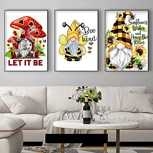 Gnome Cross Stitch Kits For Adults - 3 Pack Stamped Crossstitching Kits Preprinted 11 Count Cross-Stitch Kit For Beginner, 11Ct Prestamped Easy Pattern Needlepoint Kits Crafts For Decor 11.8X15.7Inch #TOP2