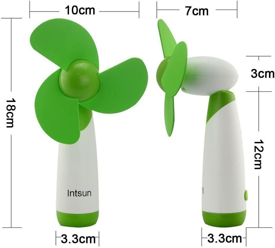 Miniatura 6 de JDYYICZ Mini ventilador de mano, batería de ventilador personal, cuchillas de espuma suave para el hogar y viajes (verde, 1 unidad)