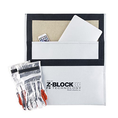 Newtex Z-Block 18'' W x 16'' H Lithium Ion Battery Fire Containment Bag Kit Used Aboard Aircraft, Fire Resistant, Flame Retardant Envelope Style Bag, Meets FAA Standards, Made in USA