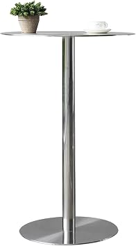 Round Pub Table Outdoor Side Table, Stainless Steels Multifunctional Side Table for Living Room Balcony Garden Bistro Pub Table Leisure Tables60x60x75cm