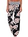 iChunhua Women's Comfy Stretch Floral Print Drawstring Palazzo Wide Leg Lounge Pants