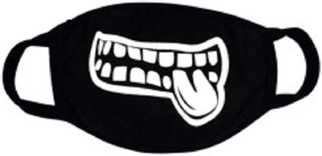 VRITRAZ Glow in the dark luminous Unisex Cotton Blend Anti Dust, Pollution Face Mouth Mask Black for Man Woman Tounge